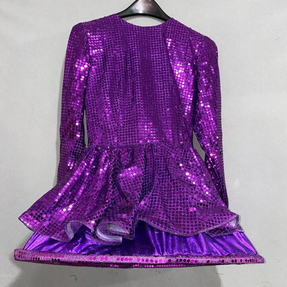 Jane Jetson Costume Purple Sequin Dress Set w/ Collar & Accessory Retro Cartoon